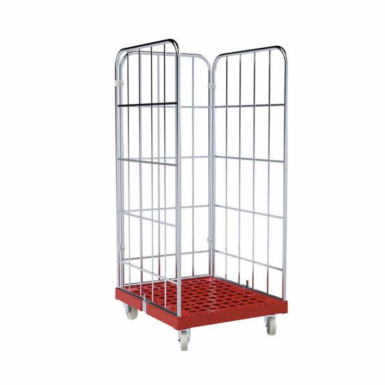 Rolcontainer 1460 Kunststof 3-zijdig rood