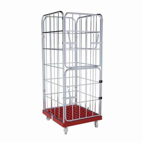 Rolcontainer 1650 Kunststof 4 Half Klapbaar rood