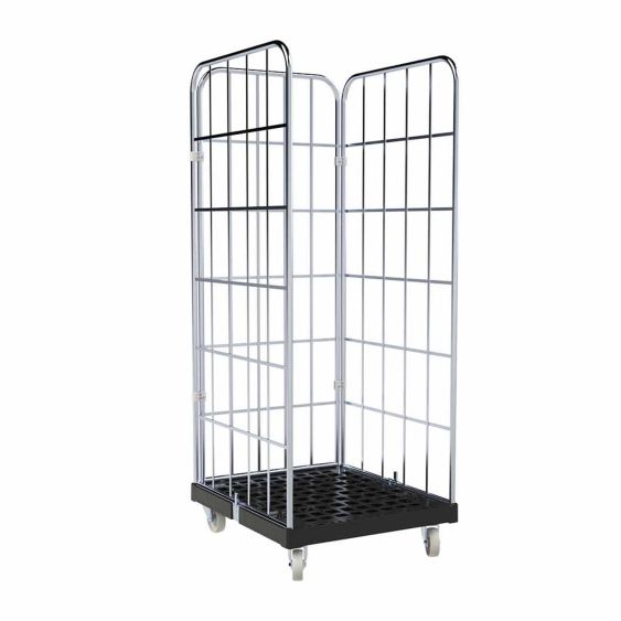 Rolcontainer 1650 Kunststof 3-zijdig zwart