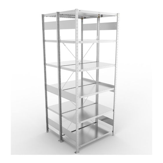 Legbordstelling Dubbel META 230 kg Basissectie 250x100x50 cm - 4