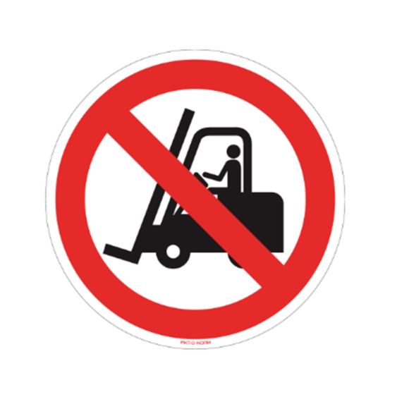 Verboden voor heftruck - vinyl sticker 150mm