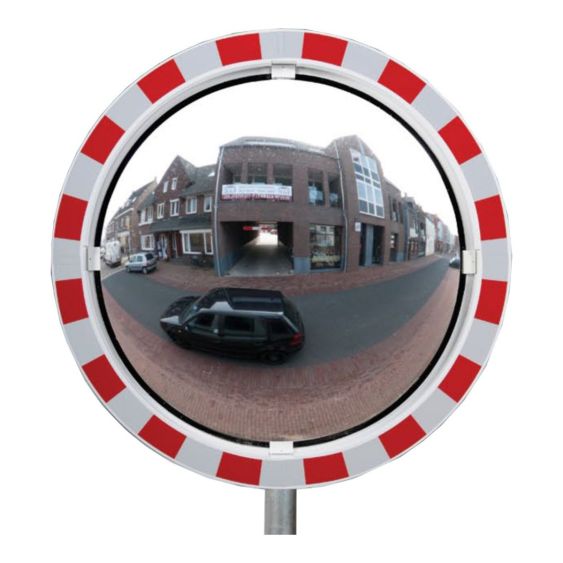 Verkeersspiegel Acryl Rood/Wit Ø600 mm 180°