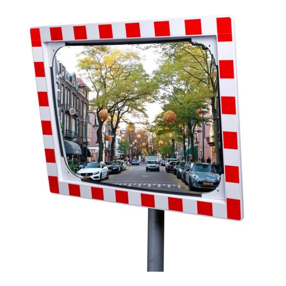 Verkeersspiegel Acryl Rood/Wit 800x600 mm 90°
