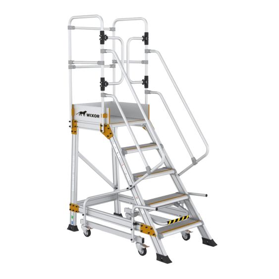 Wixor Industrieel Platform met Handrem - 5 treden