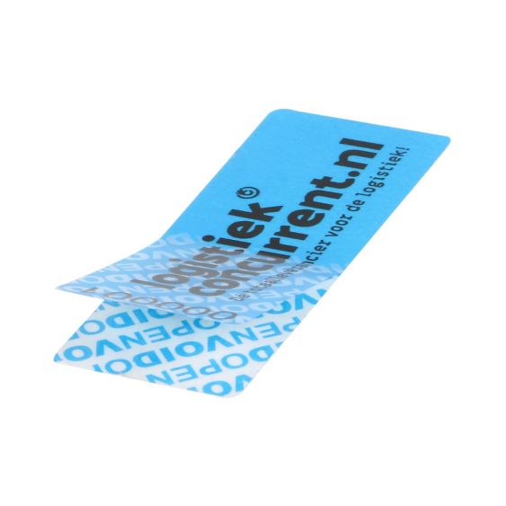 Security Label Full Transfer 78x30 mm Blauw - Gepersonaliseerd