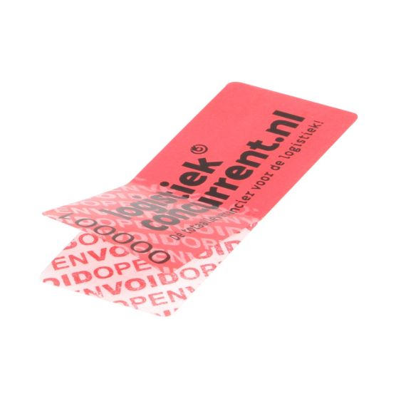 Security Label Full Transfer 78x30 mm Rood - Gepersonaliseerd