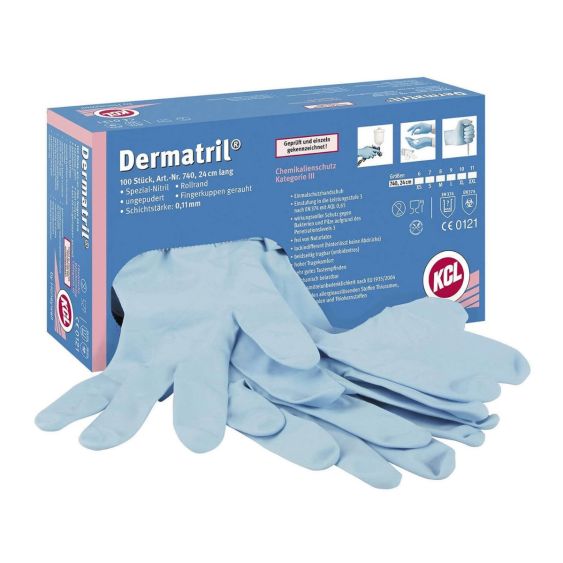 Werkhandschoen KCL Dermatril nitril 740 24cm - Maat 8