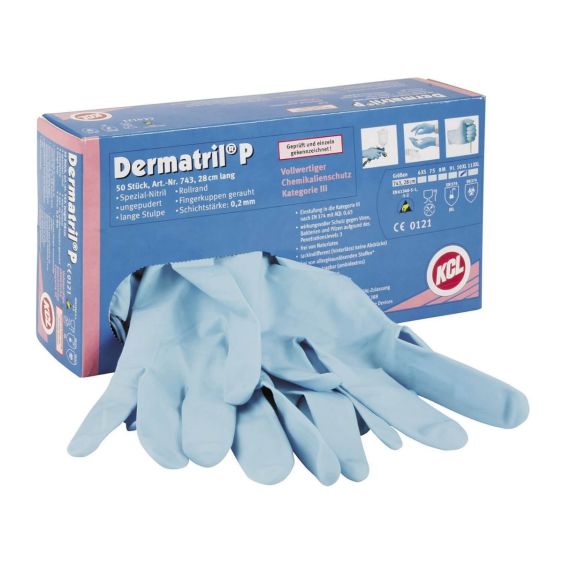 Werkhandschoen KCL Dermatril P nitril 743 - Maat 7