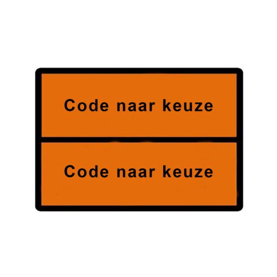 ADR-bord 400x300 mm - Code naar keuze