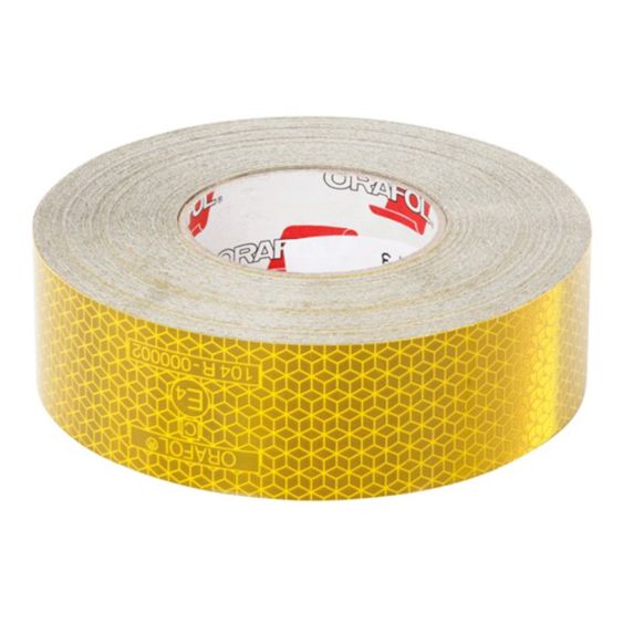 Reflecterende Tape Geel 50 mm x 50 m Zachte Ondergrond Flexibel