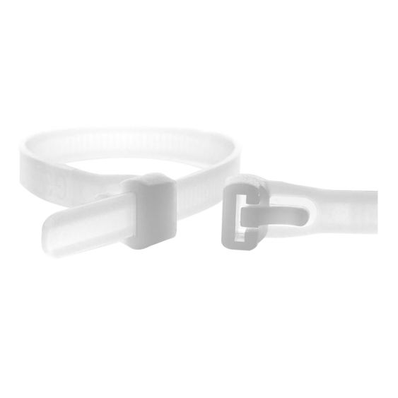 Kabelbinder Hersluitbaar Wit 250x7,6 mm - Zak 100 stuks