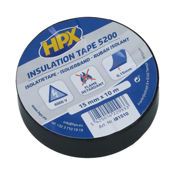 Isolatietape Zwart HPX 5200 15 mm x 10 meter