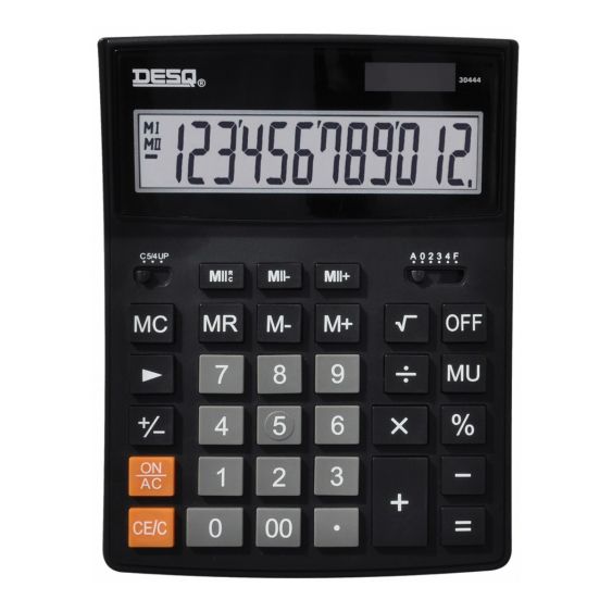 Rekenmachine XL Dubbel Geheugen Zwart Desq