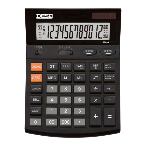 Rekenmachine XL BTW Zwart Desq