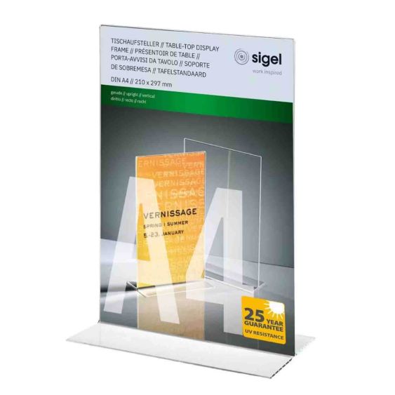 Sigel Tafel Folderhouder Staand A4 transparant 1