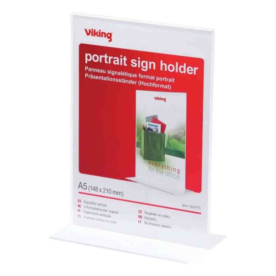 Folderhouder Staand A5 Viking Transparant 1