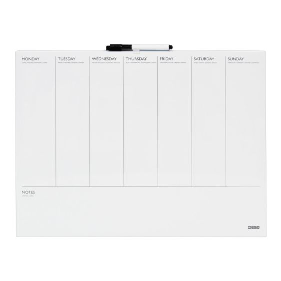 Weekplanner Frameloos met Notitievak Desq 40x50 cm