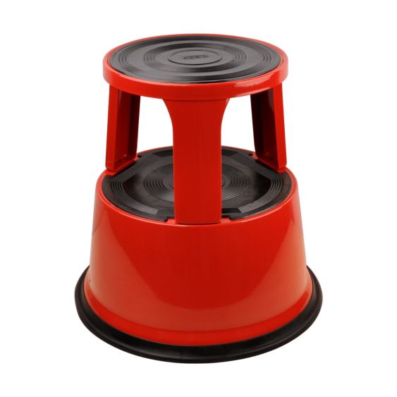 Opstapkruk op Wielen Metaal Desq Rood