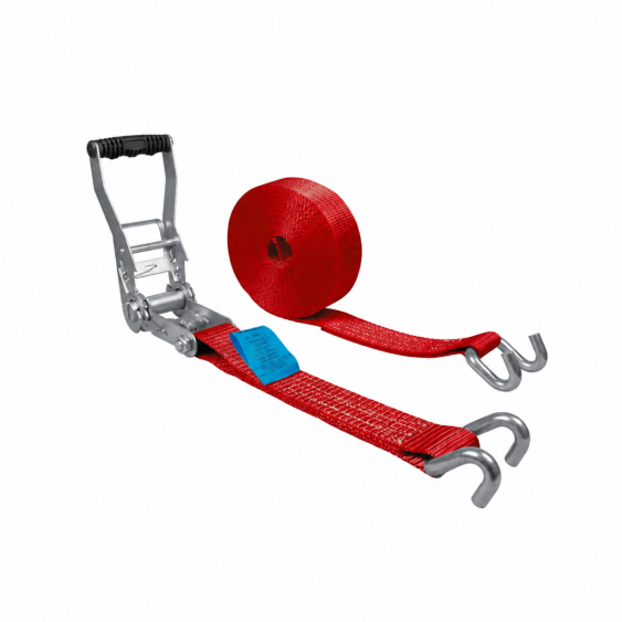 Spanband 50 mm 5 ton 7M Rood ERGO Ratel met Klauwhaken