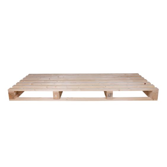 Pallet 200 x 90 x 15,2 cm nieuw - open - 7 deklatten - middel zijkant