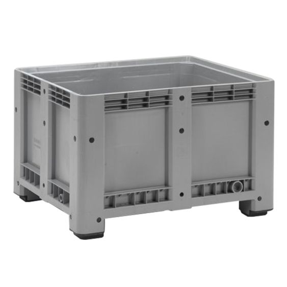 Kunststof Palletbox Grijs 1200 x 1000 x 760 mm 4 poten - 610 liter