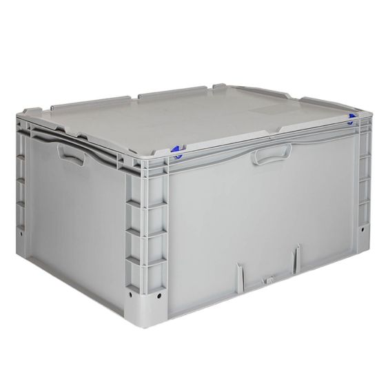 Euronorm Bak met Deksel 800x600x420 mm Grijs