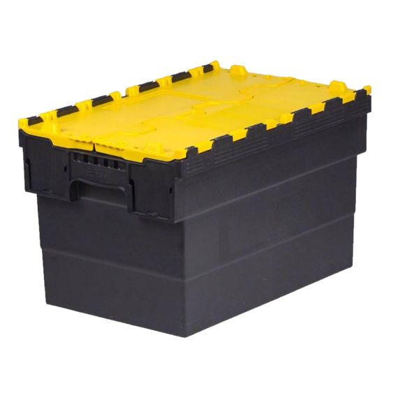 Distributiebak Zwart/Geel 63 liter 600x400x365 mm