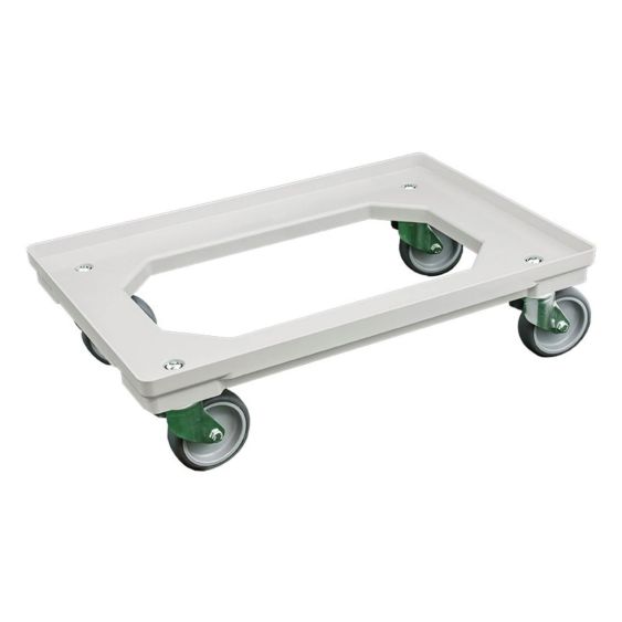 Transportroller 60x40 cm Grijs 240 kg Dolly Rubber Wiel Open 