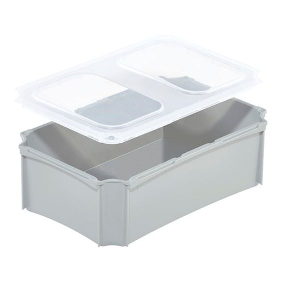 Basicline Inzetbak 1/4 Grijs met Deksel 276 x 177 x 90 mm