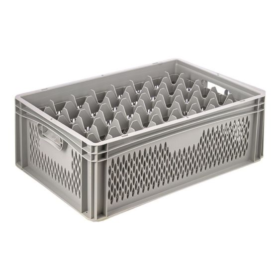 Glazenkrat Euronorm 600x400x220 mm 40 vakken