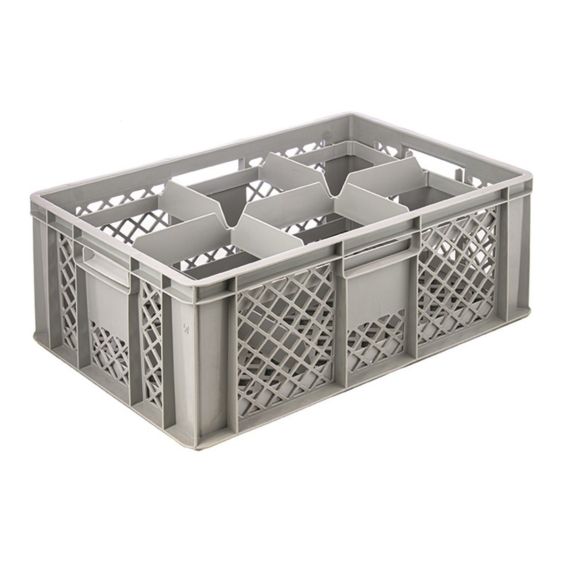 Glazenkrat Euronorm 600x400x240 mm 6 vakken
