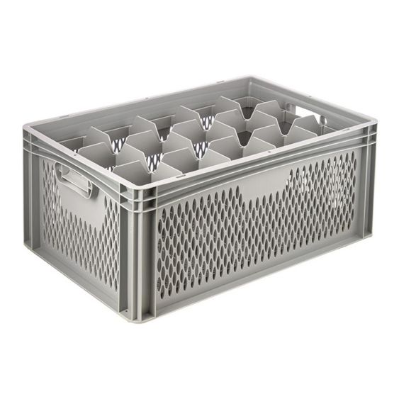 Glazenkrat Euronorm 600x400x270 mm 15 vakken