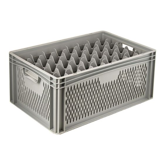 Glazenkrat Euronorm 600x400x270 mm 40 vakken