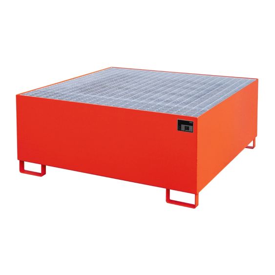 Stalen IBC Lekbak Bauer Rood 1460x1460x620 mm 1100 Liter