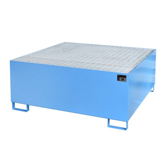 Stalen IBC Lekbak Bauer Blauw 1460x1460x620 mm 1100 Liter