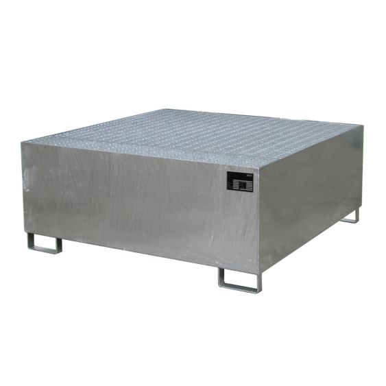 Stalen IBC Lekbak Bauer Verzinkt 1460x1460x620 mm 1100 Liter