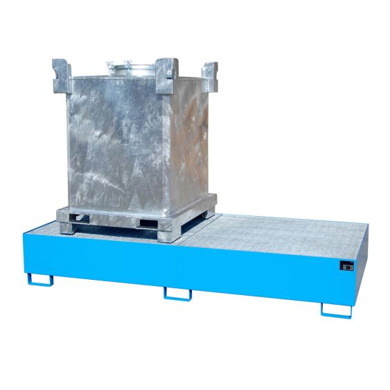 Stalen IBC Lekbak Bauer Blauw 2650x1300x435 mm 1128 Liter