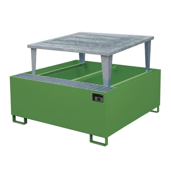 IBC Lekbak Bauer met Verhoging Groen 1460x1460x1090 mm