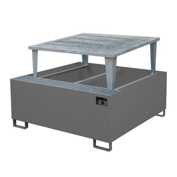 IBC Lekbak Bauer met Verhoging Verzinkt 1460x1460x1090 mm