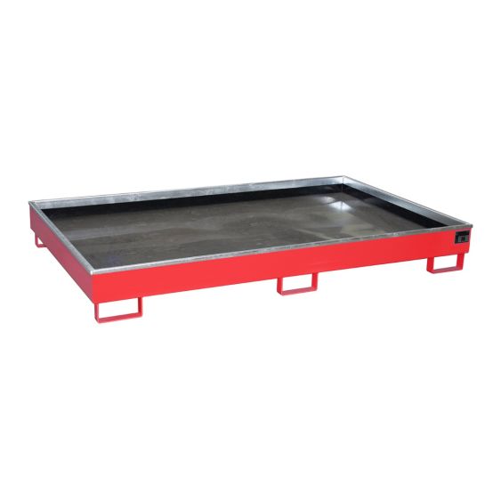 Stalen Stelling Lekbak Bauer PE Rood 2165x1315x510 mm 1067 Liter