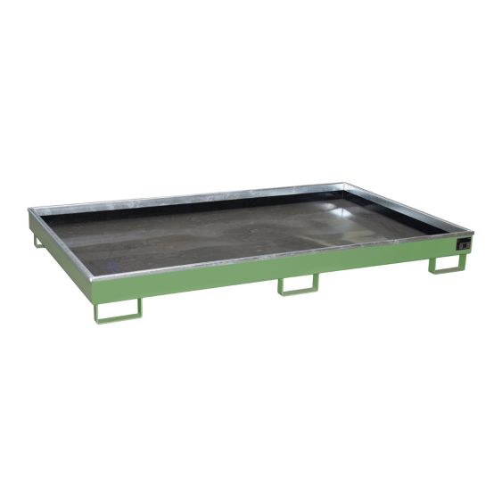 Stalen Stelling Lekbak Bauer PE Groen 2165x1315x230 mm 304 Liter
