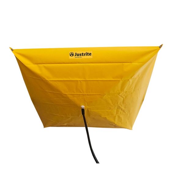 Opvangzeil Plafondlekkage Justrite met ophangogen 3,7x3,7 m 