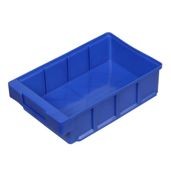 Kunststof Magazijnbak Blauw 300 x 186 x 83 mm voor 3 schotten