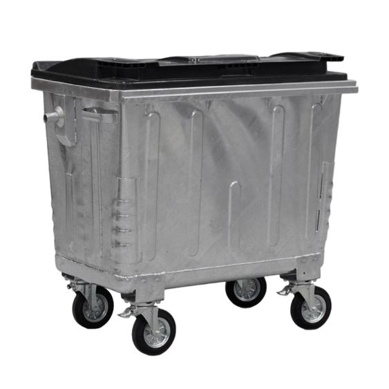 afvalcontainer van 660 liter met kunststof deksel