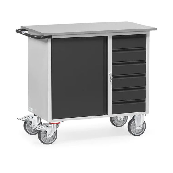 Werkplaatswagen Staal 400 kilo - 6 schuifladen + kast