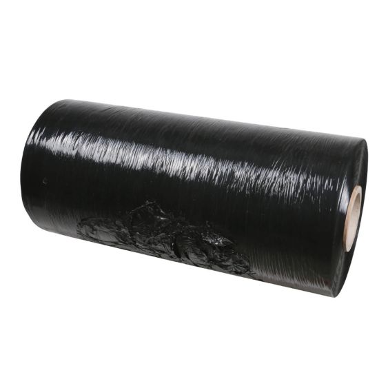 Machinewikkelfolie Zwart 23 my 300% rek 0,5x1500 m