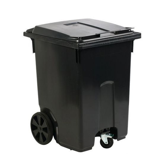 Minicontainer grijs 370 liter met extra zwenkwiel