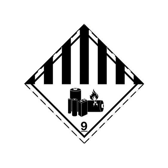 IATA 9.0 Caution Lithium Batteries - Zelfklevend papier, extra lijm op rol (1000 stuks)