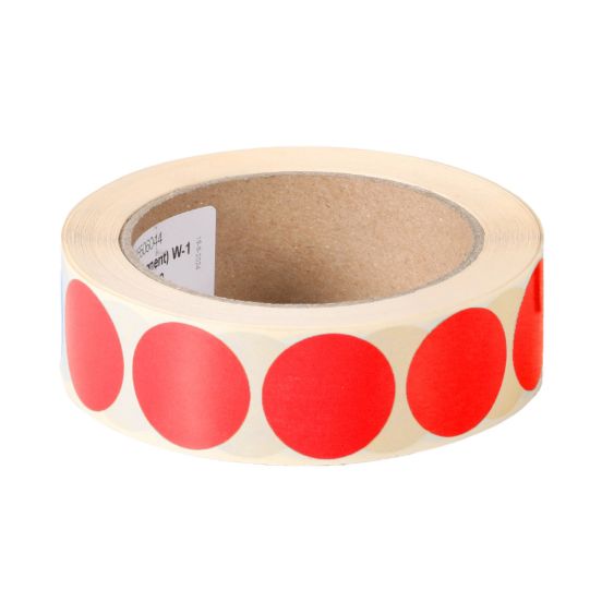 Etiketten Ø25 mm Fluor Rood Permanent - 500 etiketten