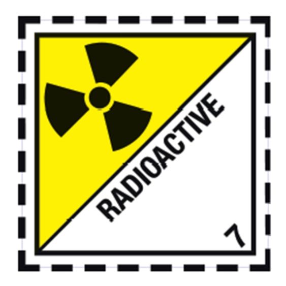Gevaarsetiket klasse 7.0 250x250 mm zelfklevend vinyl op vel